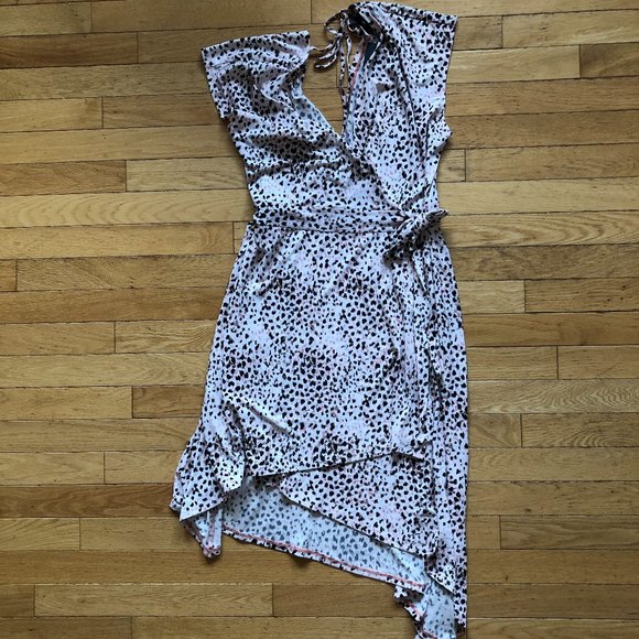 Brand New Bcbgmaxazria Women's Bcbg Painted Animal Print Wrap Dress - Picture 3 of 15